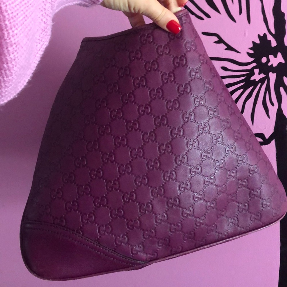 Purple leather authentic guccisima gucci bag rare! - Picture 7 of 14